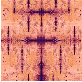 Square silk scarf- Orange echoes of the wall 100*100 cm